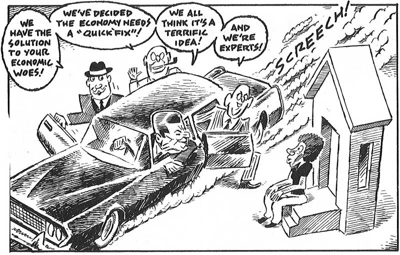 Thorkelson supply-side economics cartoon, frame 1