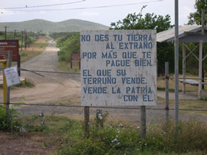 protest sign in Vieques