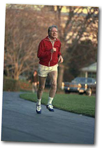 Carter jogging.