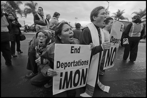 Immigrants, workers, union members, people of faith and community activists demonstrated in Silicon Valley, calling for a moratorium on deportations and the firing of undocumented workers because of their immigration status. 
