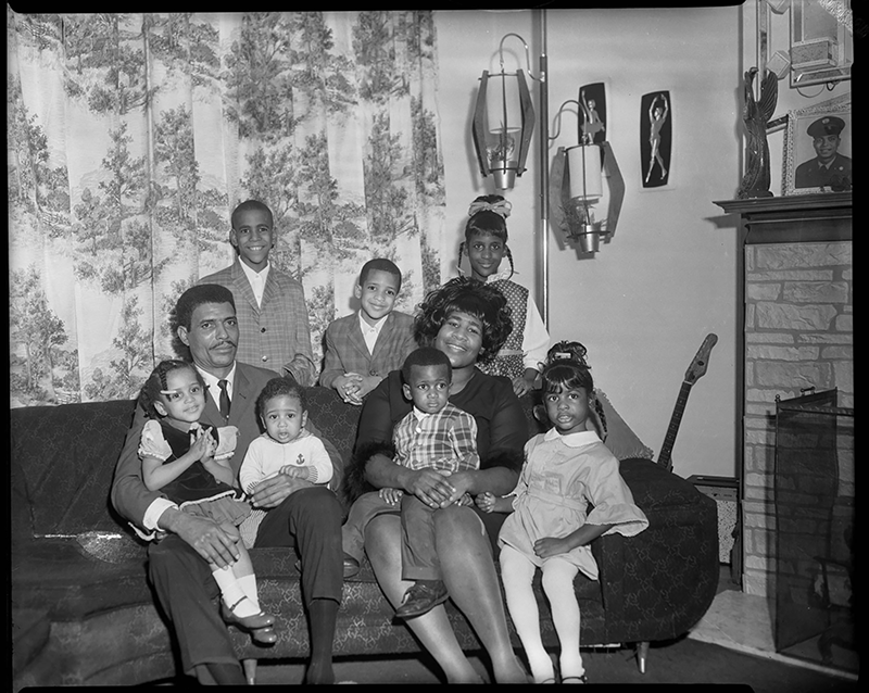 Portrait of a Pittsburgh, Penn. family in their living room, c. 1955-1975.