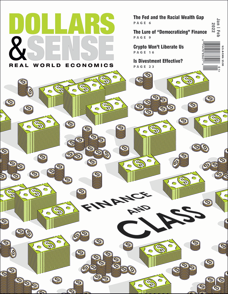 Cover of January/February 2022 issue, "Finance and Class"