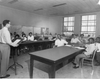Professor Irving Bernstein teaching steelworkers at the UCLA Labor Center, 1950. Credit: UCLA Institute for Research on Labor & Employment.