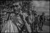 A deportee among people living on the street, lined up for food at a distribution center in downtown Tijuana, Baja California Norte, Mexico.  All photos © David Bacon.